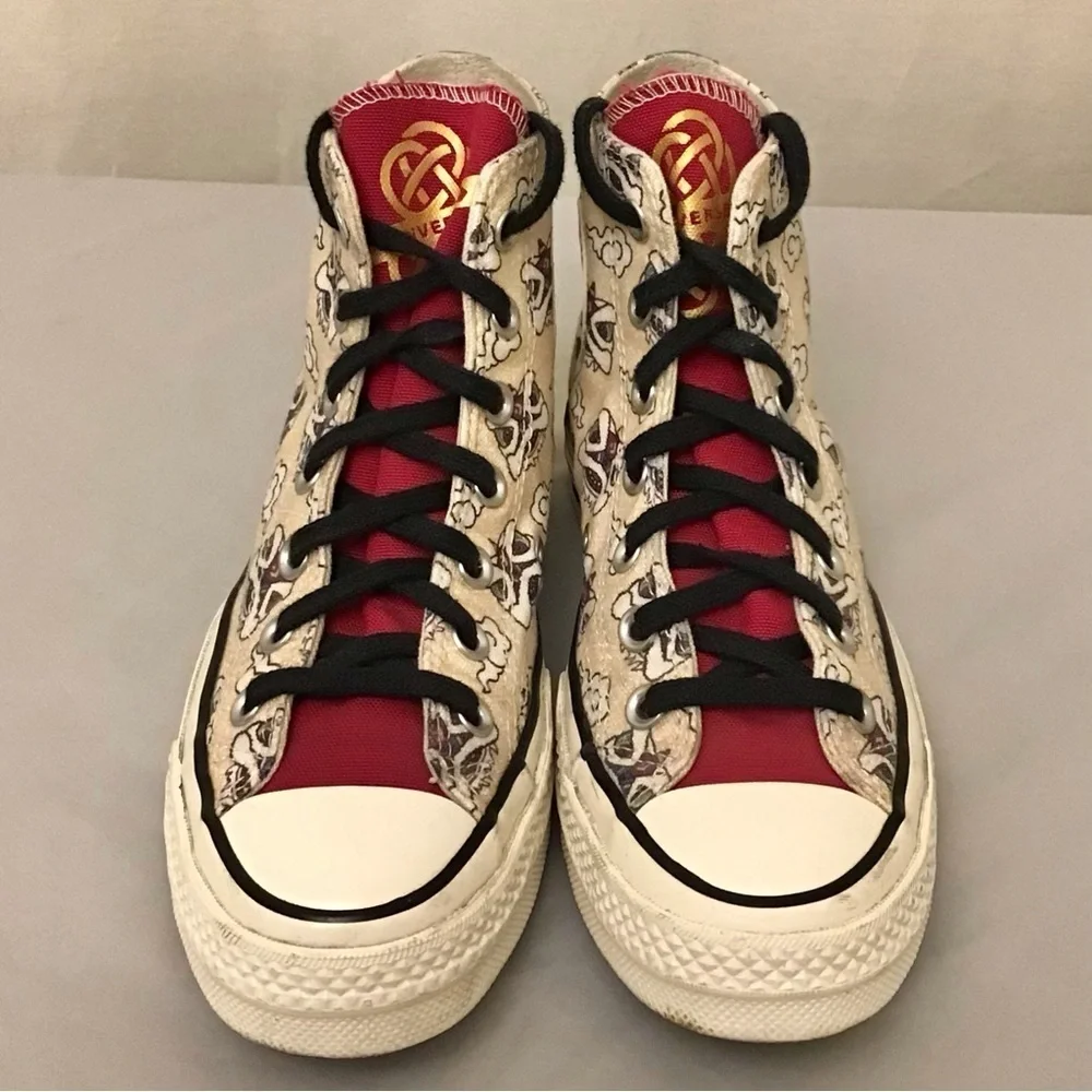 Converse 6.5 Chinese Dragon High Top Women’s Sneakers Polynesian Aztec Inca Shoe